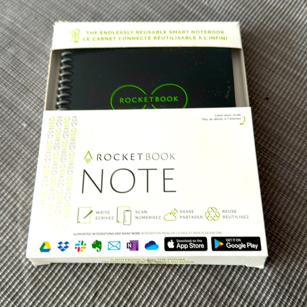 ROCKETBOOK NOTE Smart Reusable Notebook B6 Size 5x7" - 36 pages - Black